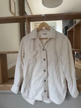 Madewell Cream Corduroy Button-Front Shacket